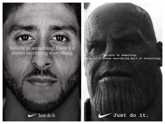 operación Bienes policía Colin Kaepernick Nike Ad | Meme | Poor Philosophy | Thanos
