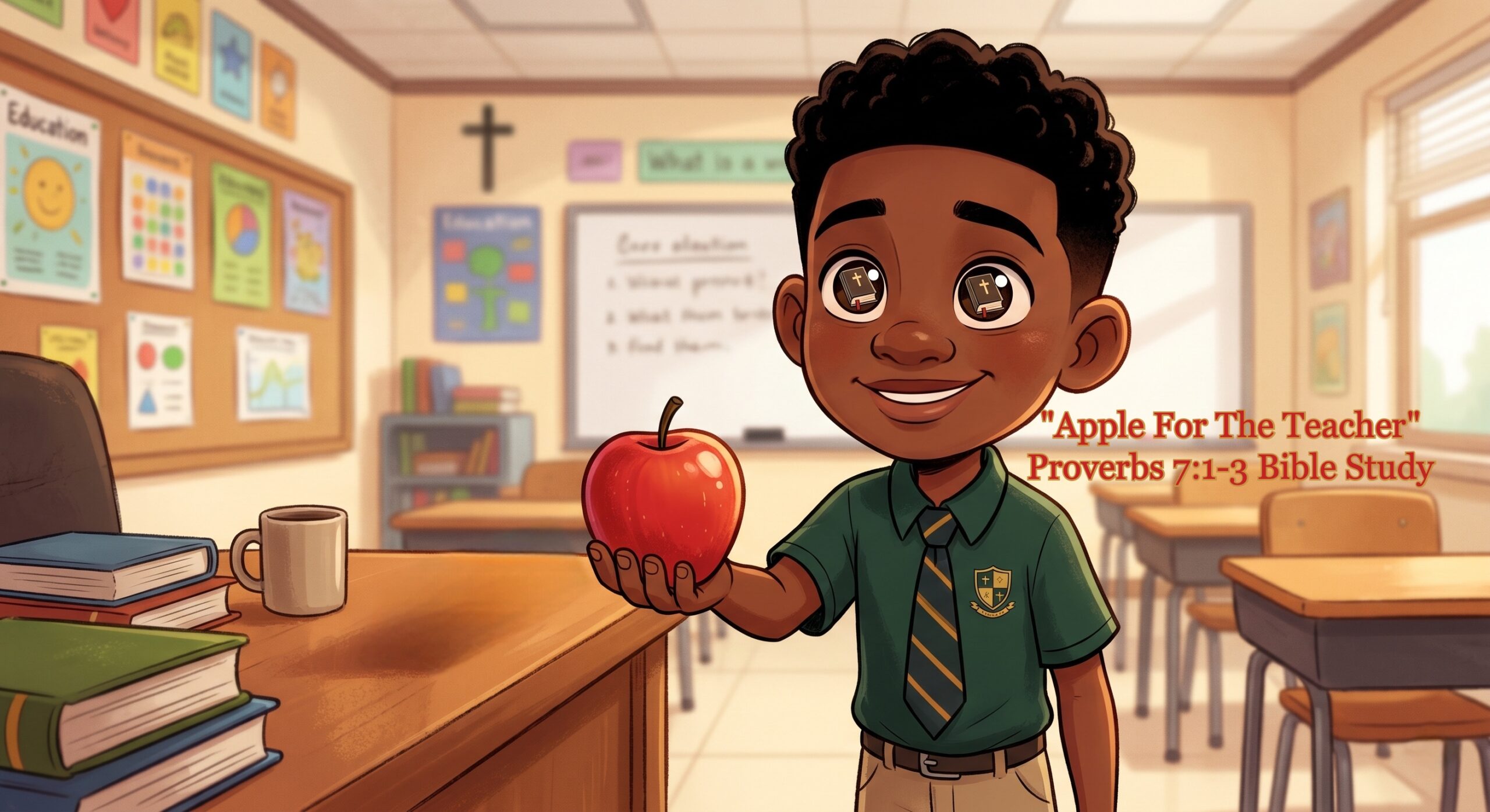 "Apple For The Teacher" | Proverbs 7:1-3 Bible Study Crossword
